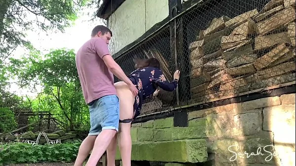 Fucking at an abondand barnyard - outdoor sex