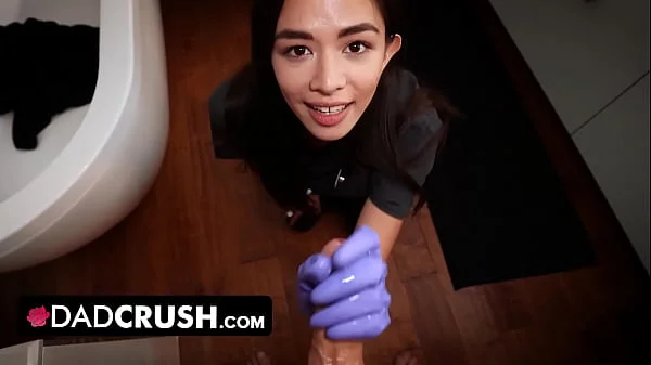 DadCrush - Cute Nurse Stepdaughter Scarlett Alexis Tests How Long Stepdad Can Last Without Cummming