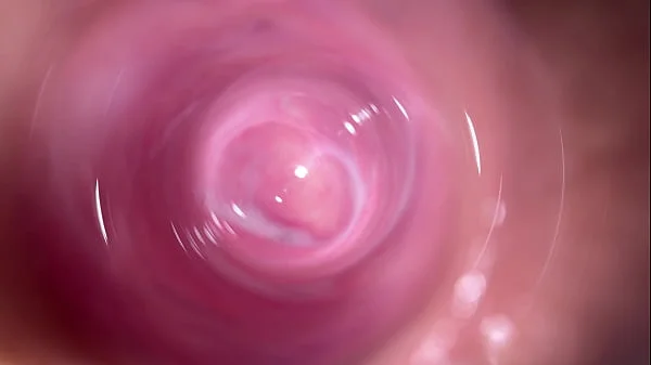 Camera deep inside Mia's teen creamy pussy