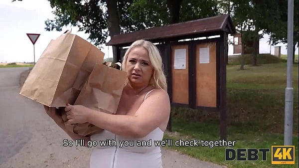 DEBT4k. Pregnant Slut Pays with Her Pussy