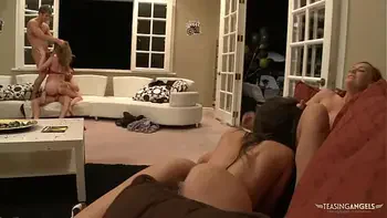 Birthday party leads to the blonde being caught cheating and disciplined during hardcore group sex