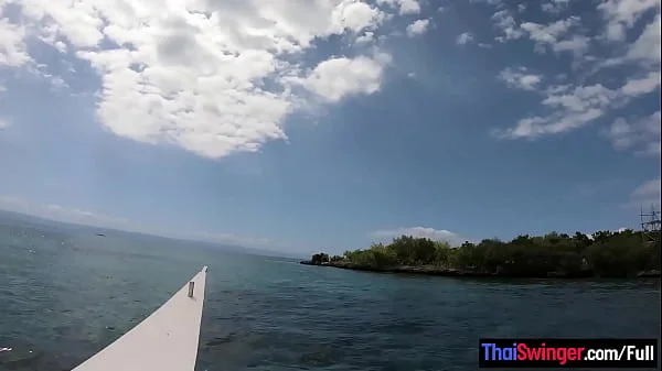 Thai amateur girlfriend horny sex on a deserted island in the middle of the ocean