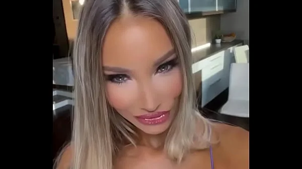 Beautiful Monika Fox Poses In A Luxurious Blue Dress & Teases Pussy