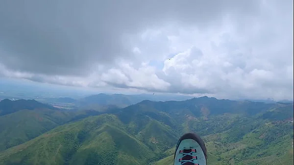 Wet Pussy SQUIRTING IN THE SKY 2200m High In The Clouds while PARAGLIDING