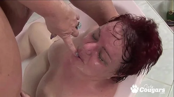 BBW Puts A champagne Bottle In Her Fat Old Pussy - Granny