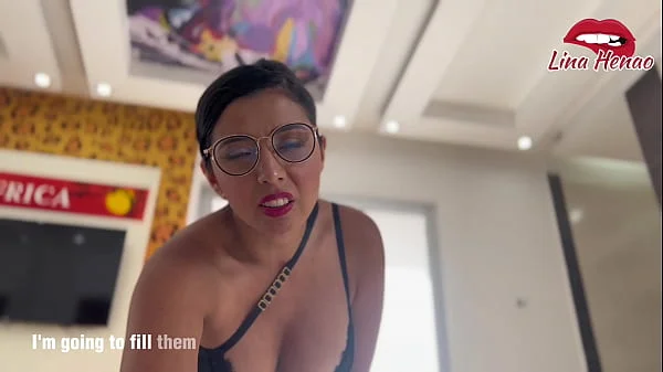 Futanari - Lina Henao sticks her girl's dick into her friend until her pussy is full of cum