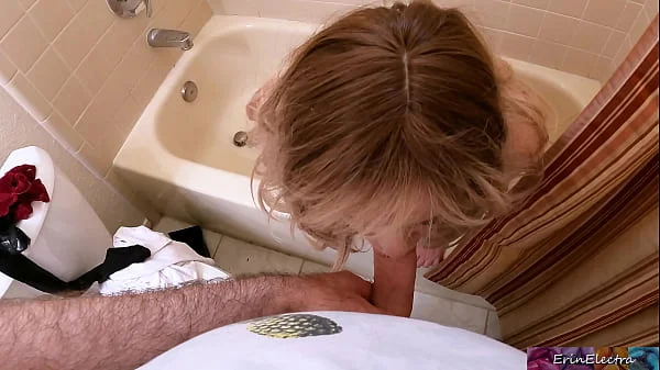 Stepmom undressing after work and getting ready to shower catches stepson watching and masturbating and wants his hard cock inside her