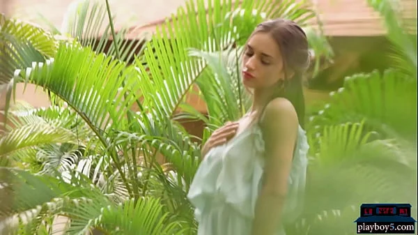 Petite MILF beauty Gloria Sol outdoor striptease porn