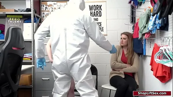 Teen shoplifter suck and fucked by owner