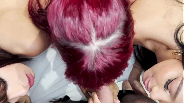 I'm in paradise, these 3 hot women seduce me to fuck them in the ass while they fuck each other.