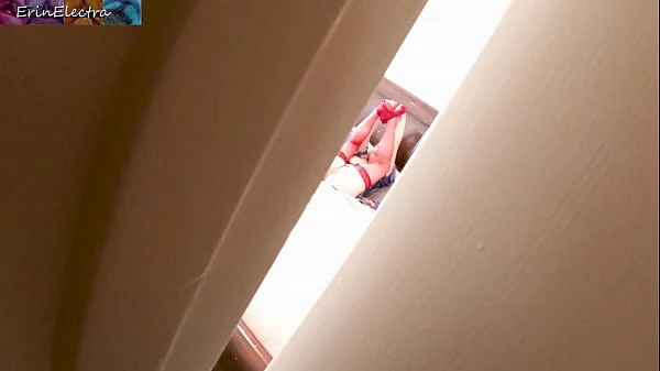 Caught masturbating stepmom fucks stepson to deal with his hard on before her husband comes home