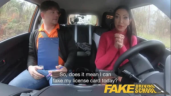 Fake Driving School Big tits Italian fucks her teachers huge dick pov