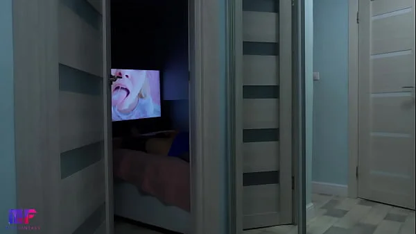 Stepdaughter with big tits spies on stepdad