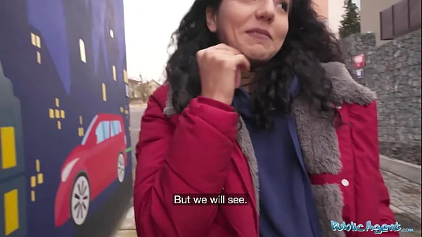 Public Agent Teen gets fucked after loosing at rock paper scissors