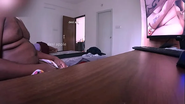 Watching porn and masturbating infront of maid while wife sleeping
