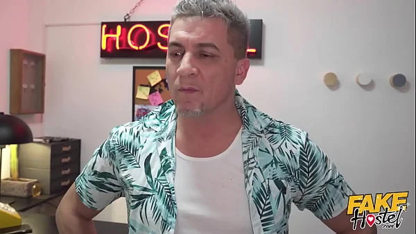 Fake Hostel - lesbians check in at the hostel and get a taste of their first cock in fun threesome