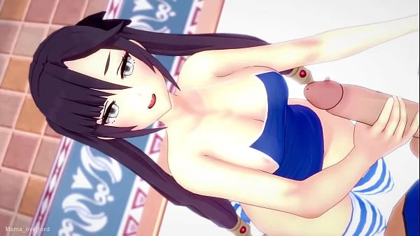 Mona se pone traje de baño para correr pajas (hentai) (sin censura) (genshin impact)