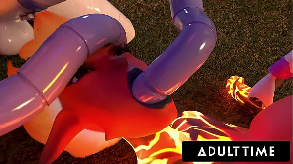 F.U.T.A. SENTAI SQUAD - Big Titty Futanari Femdoms Deliver FACIAL AND CREAMPIE With Big Dick Robots!