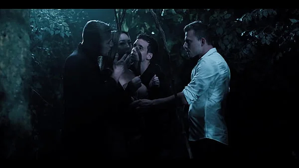 Busty Chick Freezes In Time And Gets Fucked By Three Dudes In The Forest