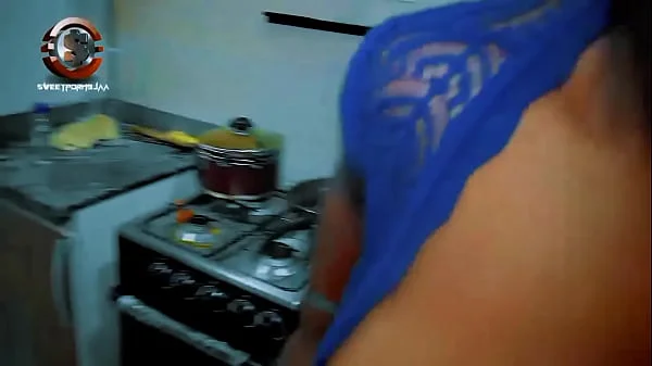 SWEETPORN9JAA:Oga banging his big tits maid in the kitchen and almost got caught by his wife