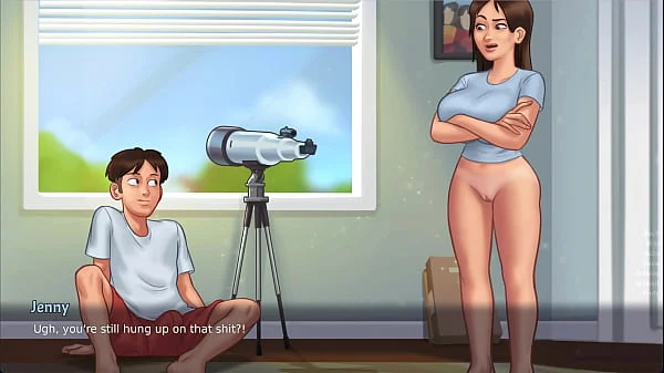 Summertime Saga - Step sis gets her pussy eaten out and cums on bed (Jenny)