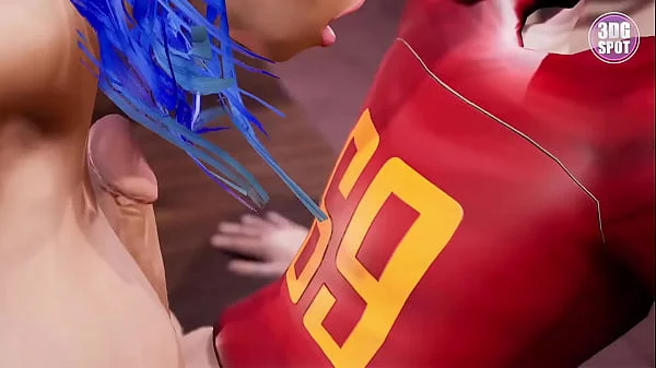 3DGSPOT - Big Titties Teen Gets DP By Two Footbal Players In The Locker Room! 3D CARTOON PORN!