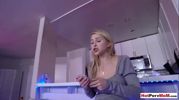 Consoling my hot blonde MILF stepmother from behind