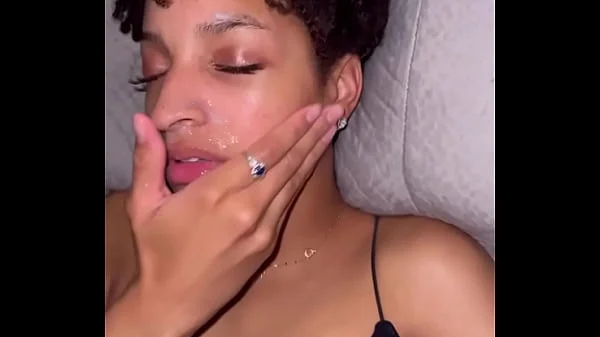 Ebony slut loves cum