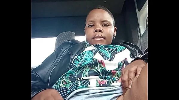 Chubby bitch playing with her pussy in a public taxi