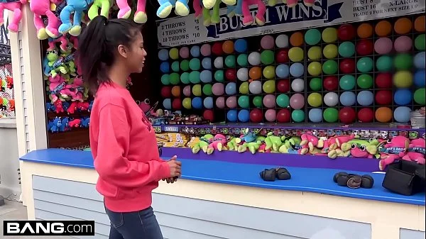 Barely legal Ebony teen Nia Naccis tight pussy gets stretched