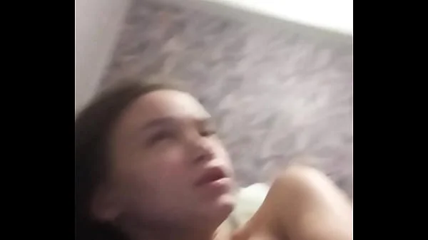 Real homemade amateur couple. I'm fucking an 18 year old beauty on the bed