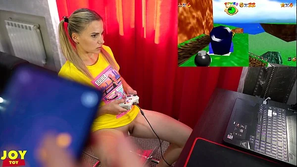 Letsplay Retro Game With Remote Vibrator in My Pussy - OrgasMario By Letty Black