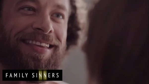 FAMILY SINNERS - Amazing And Sloppy Sex Between This Hot Step Daughter And Her Step Dad Ends With Cum On Her Pussy