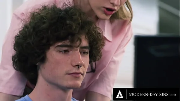 MODERN-DAY SINS - Horny Teen Melody Marks Teases Coworker For Late-Night Sneaky Sex At The Office
