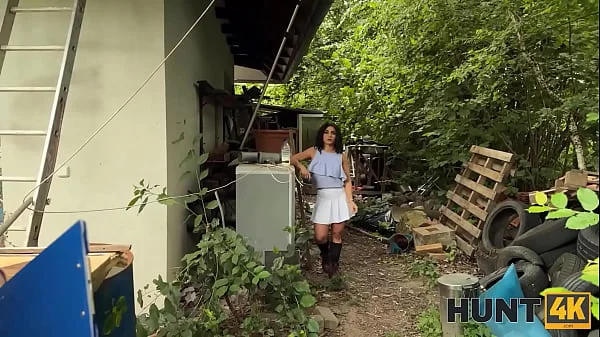 HUNT4K. Naughty chick fucked a stranger in front of her family