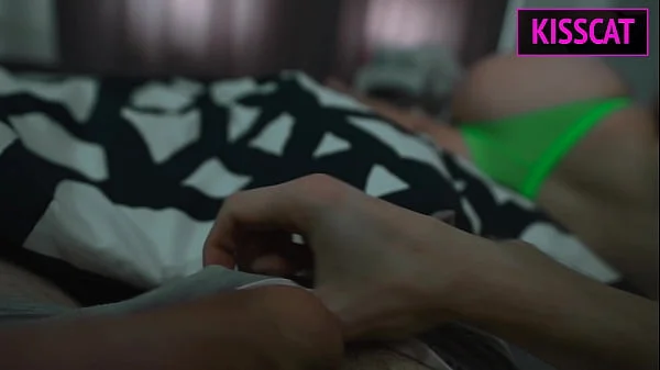 Step mom shared bed after scary movie with step son and seduced him to fuck till accidental creampie