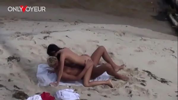 Beach Voyeur. Perfectly shaped teen having sex on a public beach