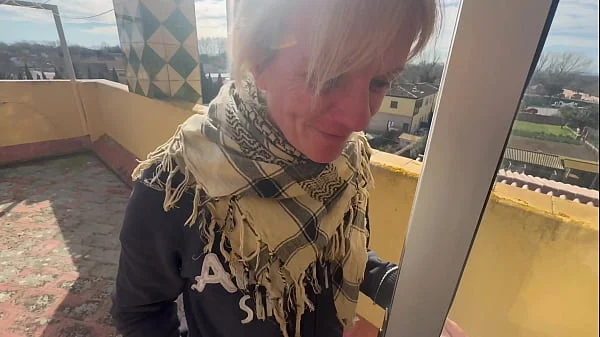 HOT WIFE HIDING WITH THE NEIGHBOR IN THE LAUNDRY ROOM - I WANT TO SUCK AND CUM IN MY MOUTH