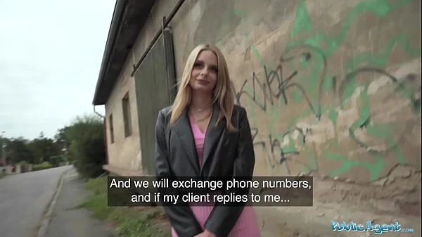 Public Agent A Genuine model prospect gets on her knees for a big cock fucking