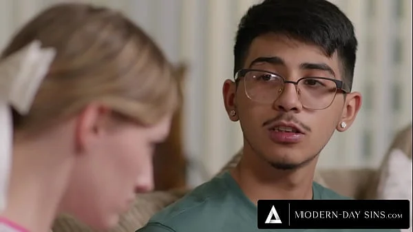 MODERN-DAY SINS - Popular Petite Virgin Cheerleader Melody Marks Loses Virginity To Nerd For A Bet