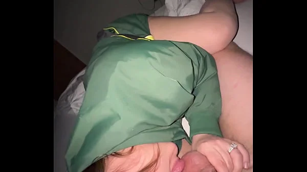 Teasing and Flashing then I Slurp His Cum Out