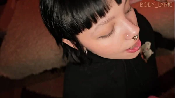 Cutie goth teen enjoys huge cock and creampie