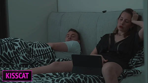 Step mom and Step son Watch Porn, Masturbate to Creampie Bliss in Share Bed Hotel Vacation