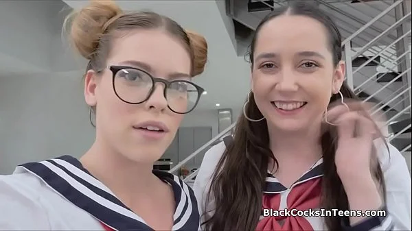 Kinky coeds sharing BBC in uniform