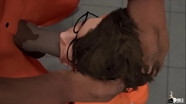 Nerdy girl gets stuffed full of fat cock in prison