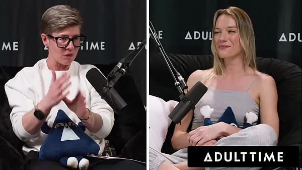 ADULT TIME - Busty Lesbians Octavia Red & Kenna James CAUGHT EATING PUSSY On Podcast Set! FULL SCENE