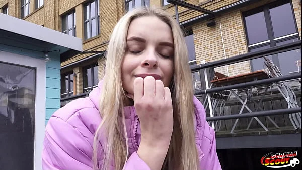 GERMAN SCOUT - Big natural Saggy Tits Nurse Naomi Love talk to Pick Up Casting Fuck