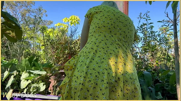 Wifey heads out in a cute summer dress braless and looks amazing with her blonde hair.