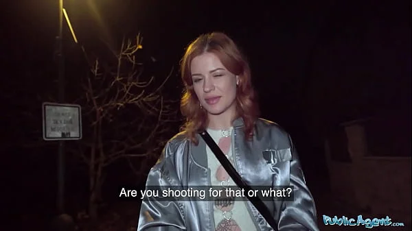 Public Agent Ginger haired babe squirts all over my cock