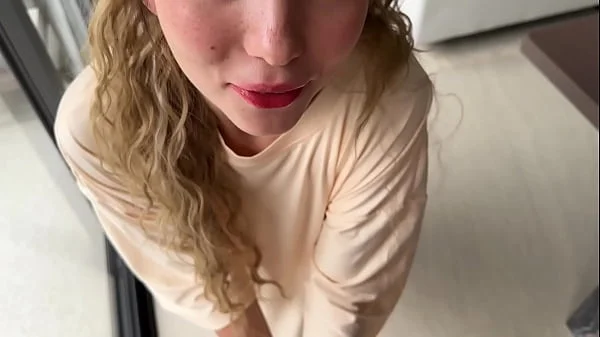 A small Asian mouth swallows my cock, and her little pussy flows from a big cock inside